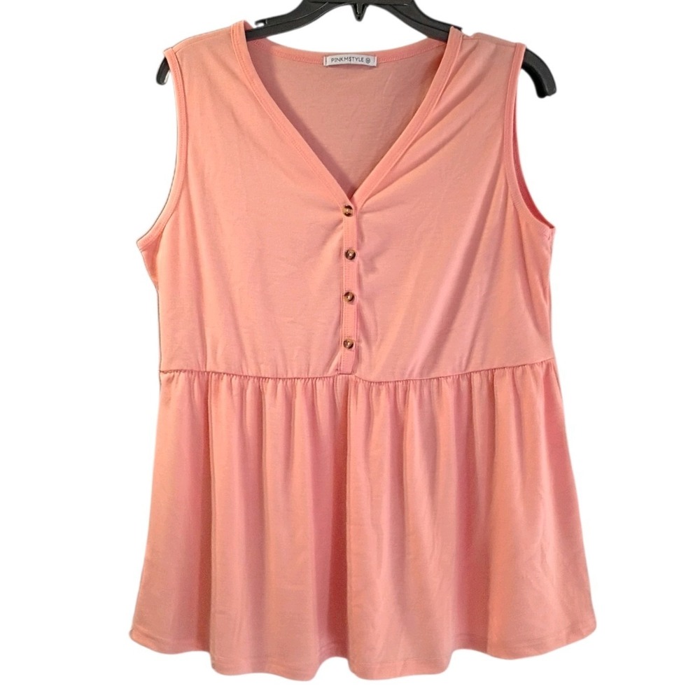 EUC Pink Mystyle Women's Size Medium M‎ Sleeveless Dressy Lightweight Summer Top